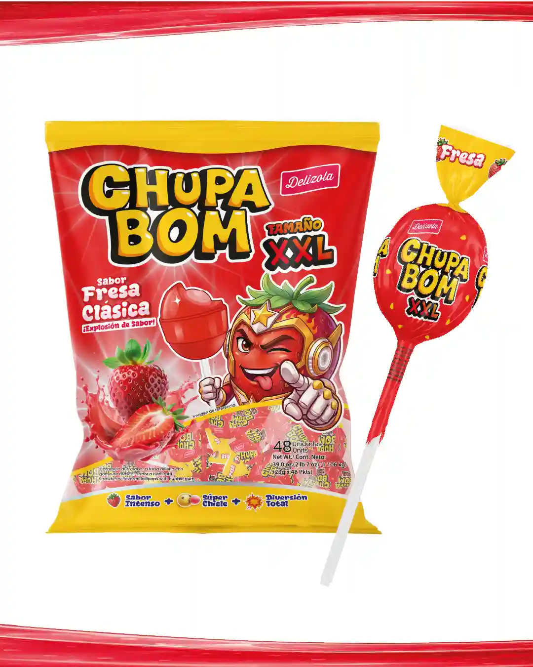 CHUPA BOM — empaque y chupeta individual