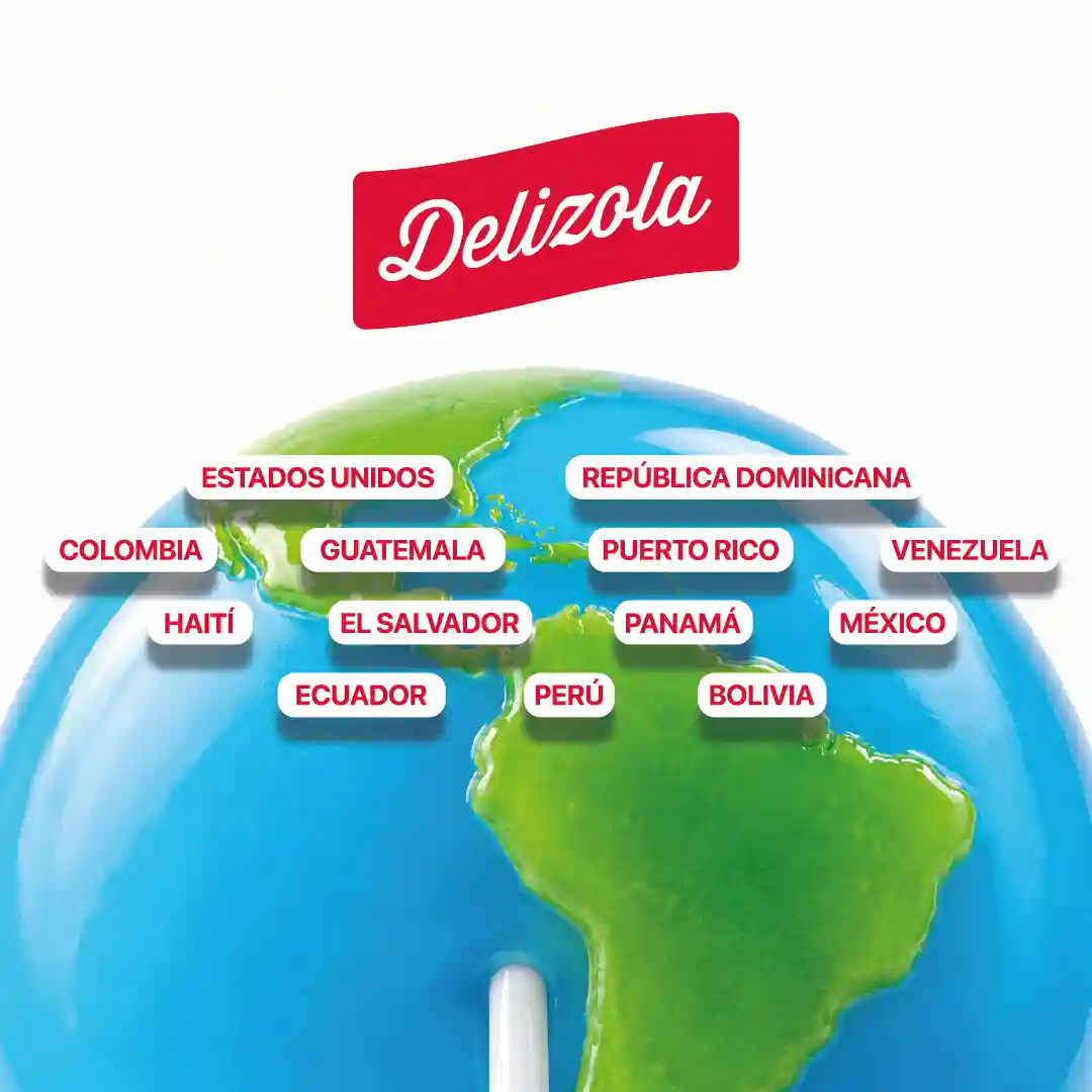 Mapa ilustrado de cobertura Delizola en América